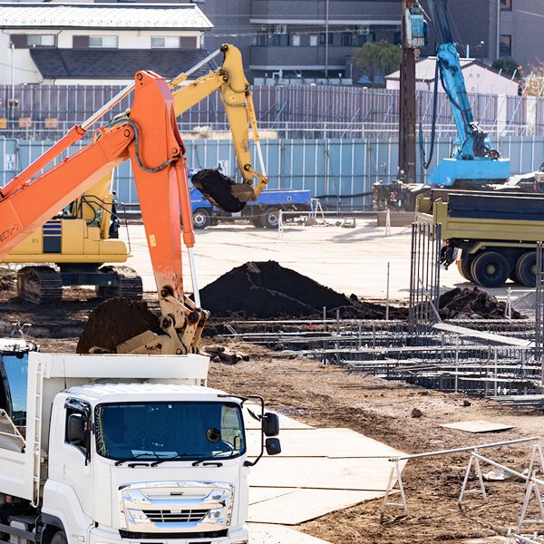 大型施設の工事現場での柔軟な対応の様子